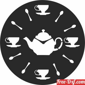 download tea pots wall vinyl clock free ready for cut