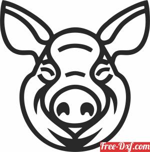 download pig head clipart free ready for cut