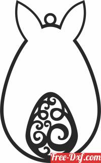 download easter rabbit eggornament free ready for cut