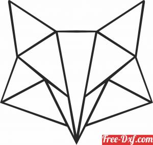 download Geometric Polygon fox free ready for cut