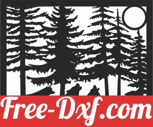 wolves scene forest art