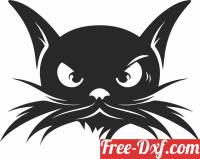 download Cat face Animal Silhouette free ready for cut