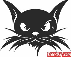 download Cat face Animal Silhouette free ready for cut