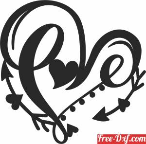 download love Heart wall sign free ready for cut