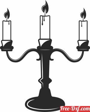 download Three Candle halloween art free ready for cut