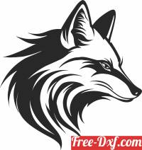 download Fox face art free ready for cut