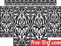 download 5 pieces panels wall screen door patterns door free ready for cut