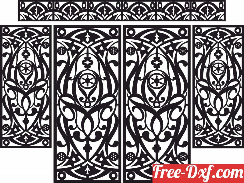 Download 5 pieces panels wall screen door patterns door 3dug5 Hig