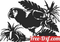 download parrot on branche clipart free ready for cut