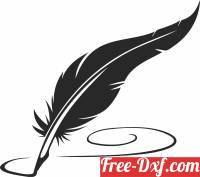 download bird feather pen free ready for cut
