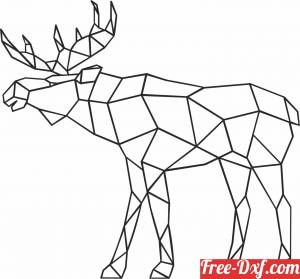 download Geometric Polygon antelope free ready for cut