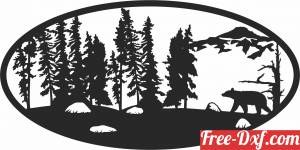 download bears scene forest art free ready for cut