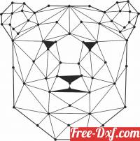 download Geometric Polygon Bear Head free ready for cut