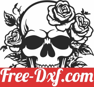 Skull with Rose Wall Decorskull