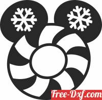 download Mickey Mouse Snowflake christmas art free ready for cut