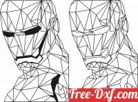 download The Avengers iron man geometric wall decor free ready for cut