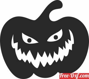 download scary pumpkin halloween art free ready for cut