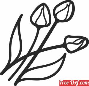 download Tulip flower art free ready for cut