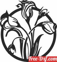 download tulips flowers wall art free ready for cut