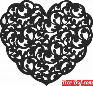 download Hearts leaves tree wall arts free ready for cut