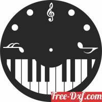 download piano wall clock decor free ready for cut