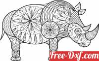 download decorative rhinoceros rhino free ready for cut