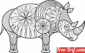 download decorative rhinoceros rhino free ready for cut