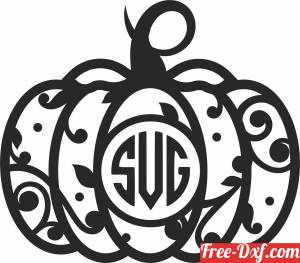 download floral pumpkin halloween ornament free ready for cut