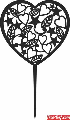 download Heart love cake topper free ready for cut