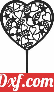 Heart love cake topper