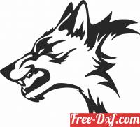 download angry wolf clipart free ready for cut