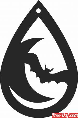 download Halloween bat ornament free ready for cut