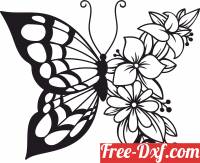 download butterfly floral wall art free ready for cut