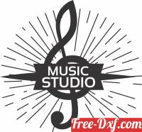 download music studio logo sign free ready for cut