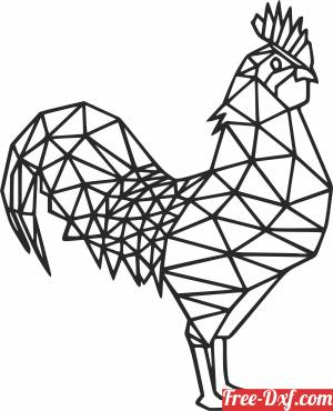 download geometric chicken rooster cliparts free ready for cut