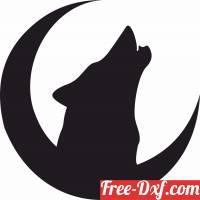 download Howling Wolf in moon free ready for cut