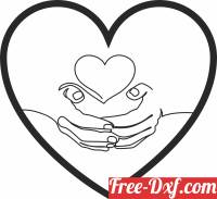 download Heart valentines day art free ready for cut