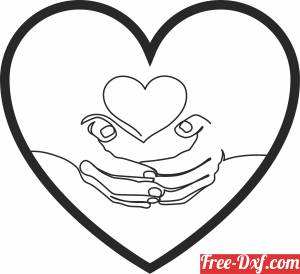 download Heart valentines day art free ready for cut