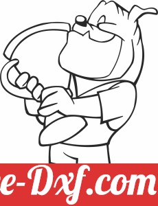 Cartoon Dog Football soccer player with trophy