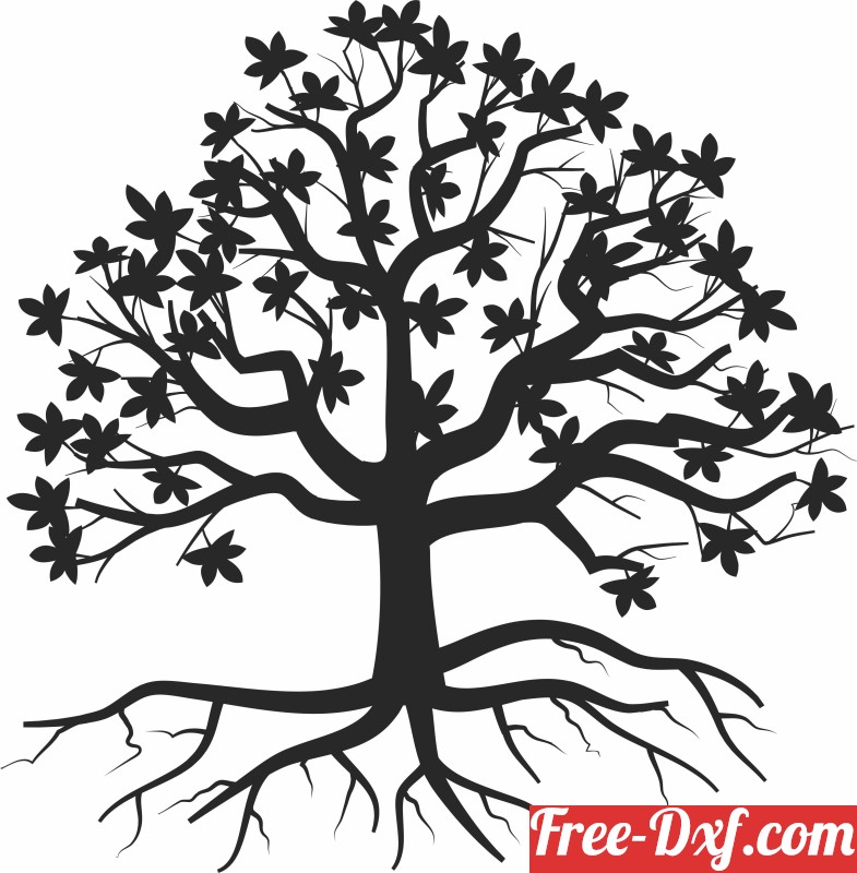 Download Tree Silhouette clipart 4fsoA High quality free Dxf file