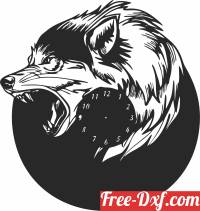 download wolf wall clock cliparts free ready for cut