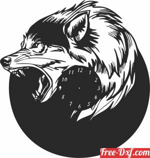 download wolf wall clock cliparts free ready for cut