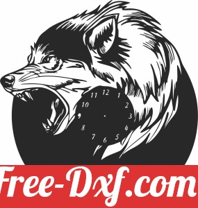 wolf wall clock cliparts