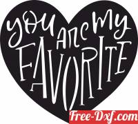 download You are my favourite Heart Sign valentine free ready for cut