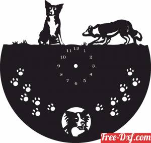 download Wall Dog Clock free ready for cut