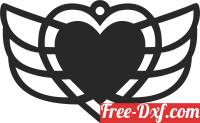 download Heart wings ornament free ready for cut