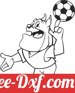 Cartoon Dog Football soccer player