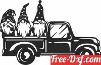 download gnomes Christmas Truck cliparts free ready for cut