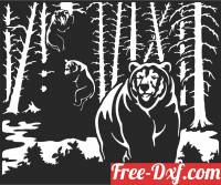 download Bear Scene Art Wall Decor free ready for cut