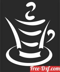 download coffee cup art sign free ready for cut